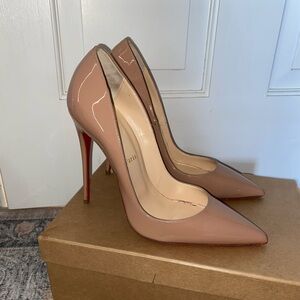 LAST CHANCE - Consigning Soon - Christian Louboutin Nude Patent So Kate …